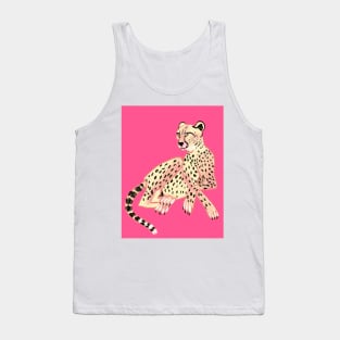 Leopard cheetah on pink Tank Top